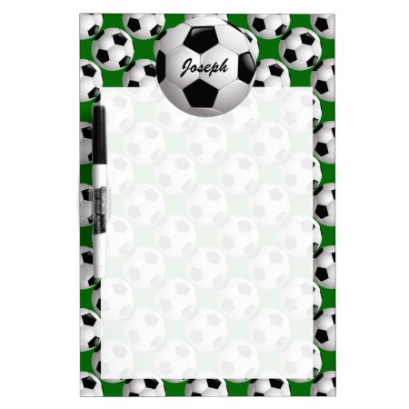 Personalized Soccer Ball On Football Pattern Dry-erase Board