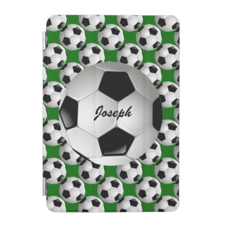 Personalized Soccer Ball On Football Pattern Ipad Mini Cover