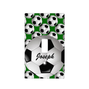 Personalized Soccer Ball on Football Pattern Light Switch Cover
