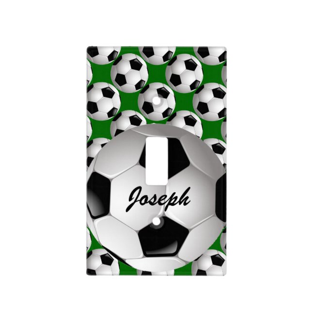 Personalized Soccer Ball on Football Pattern Light Switch Cover (Front)