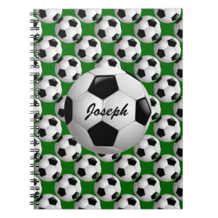 Personalized Soccer Ball on Football Pattern Notebook