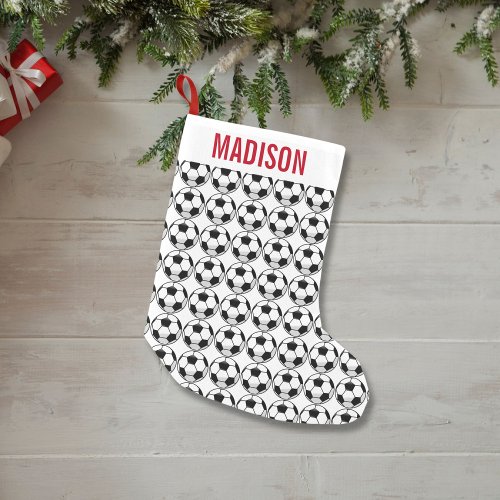 Personalized Soccer Ball Pattern Custom Small Christmas Stocking