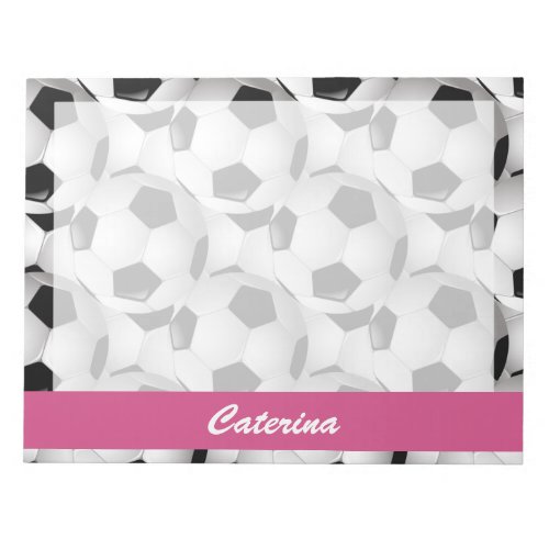 Personalized Soccer Ball Pattern Pink Notepad