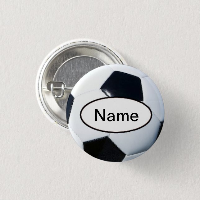 Personalized Soccer Ball Pinback Button (Front & Back)
