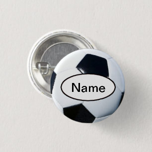 Personalized Soccer Ball Pinback Button