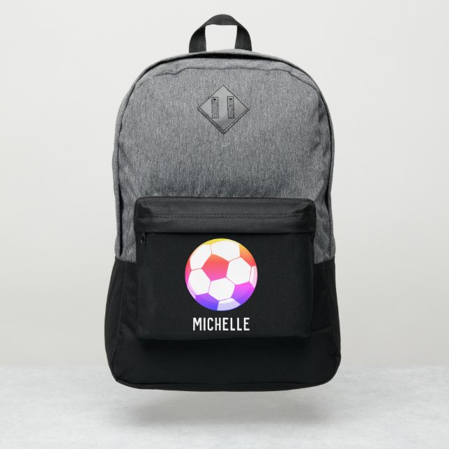 Personalized Soccer Ball Port Authority® Backpack (Front)