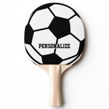 Personalized soccer ball print ping pong paddle
