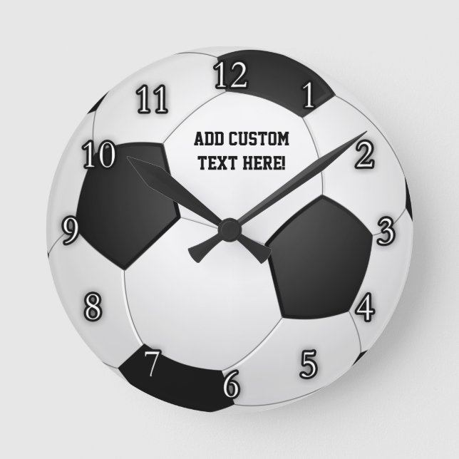 Personalized Soccer Ball Round Clock (Front)