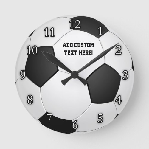 Personalized Soccer Ball Round Clock