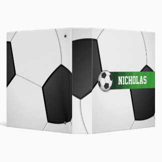 Personalized Soccer Ball Sports Fan 3 Ring Binder