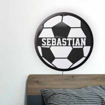 Personalized Soccer Ball Sports Themed Led Sign by Ricaso_Designs at Zazzle
