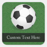 Personalized Soccer Ball Square Sticker
