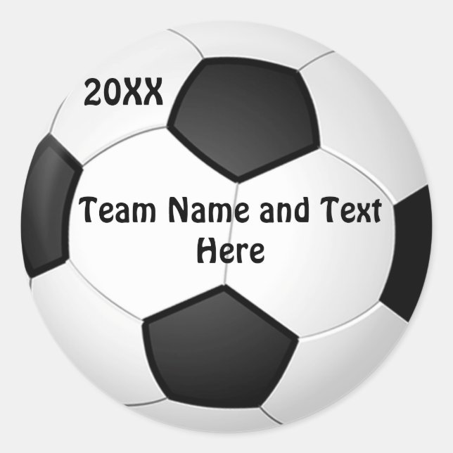PERSONALIZED Soccer Ball Stickers NAME, YEAR, TEAM (Front)