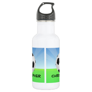 Personalized Soccer Ball Sunny Day Sports Water Bottle