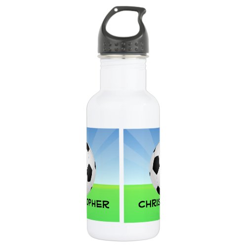 Personalized Soccer Ball Sunny Day Sports Water Bottle