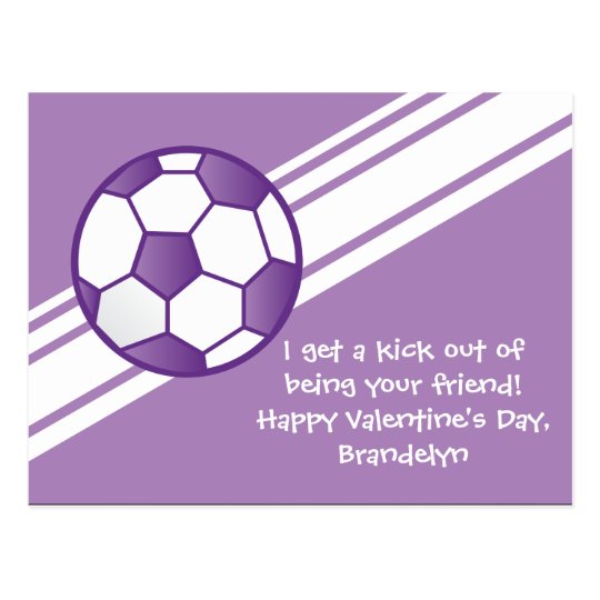 Personalized Soccer Ball Valentine's Day Cards Zazzle