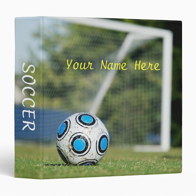 Personalized, Soccer Ball w/ Goal, Notebook Binder (Front/Spine)