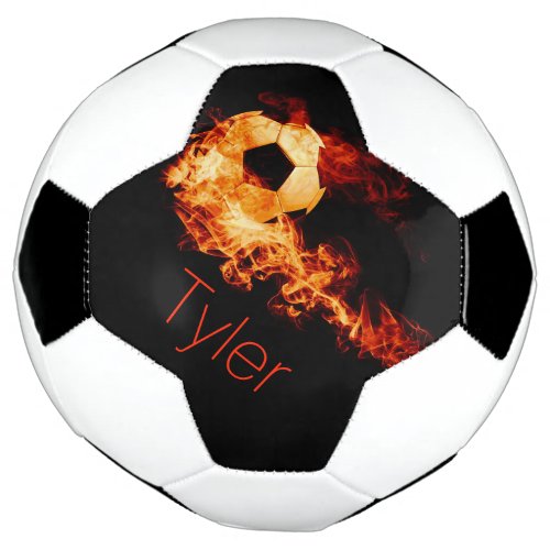 Personalized Soccer Ball with Flames