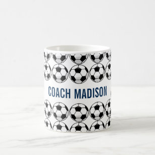 Personalized Soccer Ball with Team Name and Number Coffee Mug