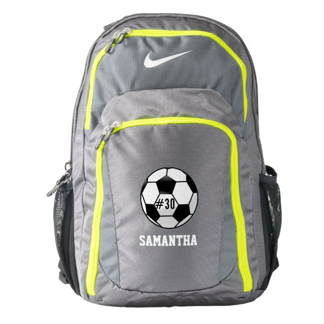 Personalized Soccer Ball with Team Name and Number Nike Backpack (Front)