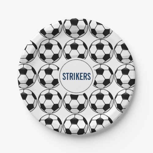 Personalized Soccer Ball with Team Name and Number Paper Plates