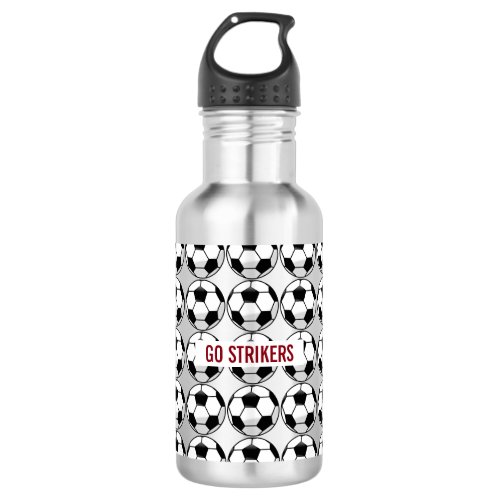 Personalized Soccer Ball with Team Name and Number Stainless Steel Water Bottle