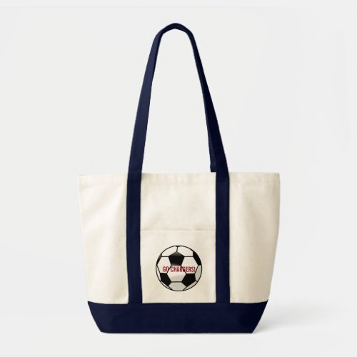 Personalized Soccer Ball with Team Name and Number Tote Bag