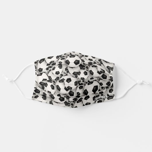 Personalized soccer balls sports pattern adult cloth face mask (Front, Unfolded)