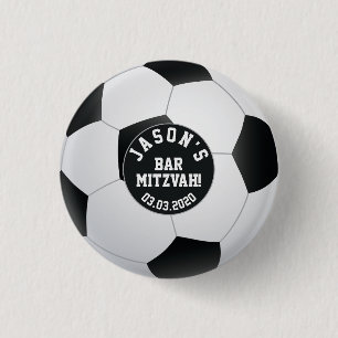 Personalized Soccer Bar Mitzvah Favor Button