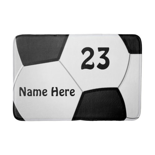 Personalized Soccer Bath Mat Your Name and Number