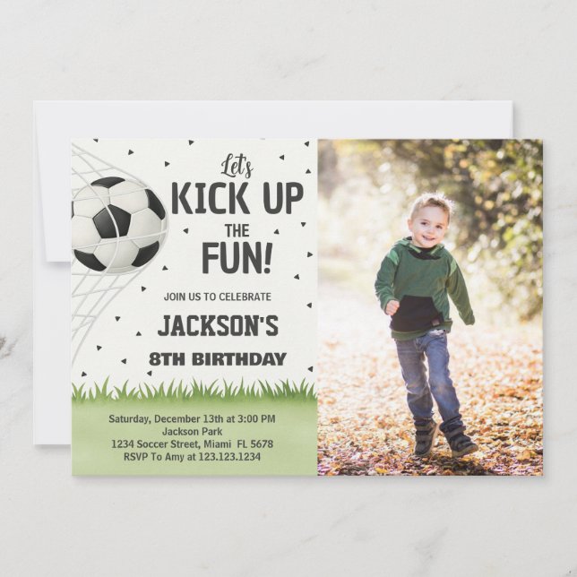 Personalized Soccer Birthday Invitation (Front)