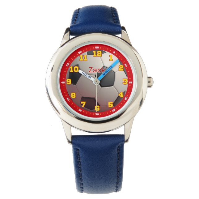 Personalized Soccer Boys Time-Teaching Design Watch (Front)
