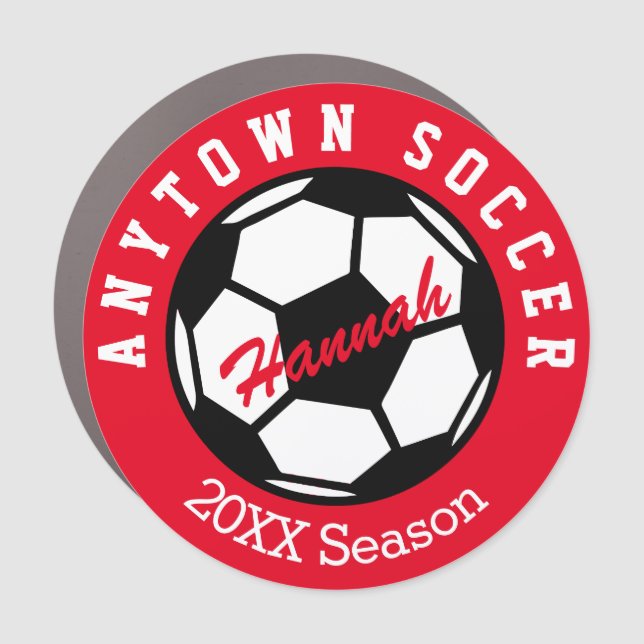PERSONALIZED Soccer Car Magnet (Front)