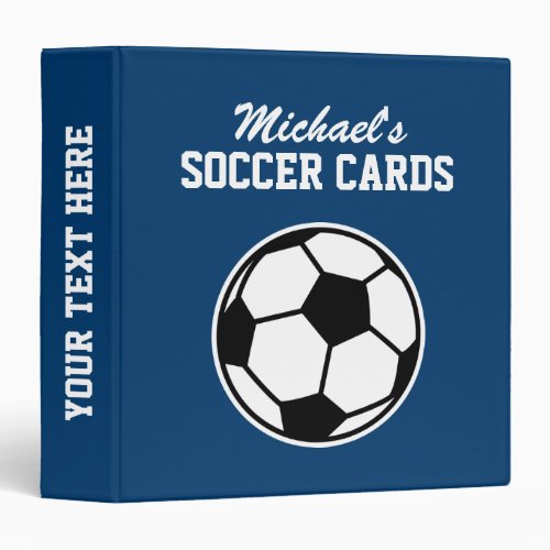 Personalized soccer card binder for kids