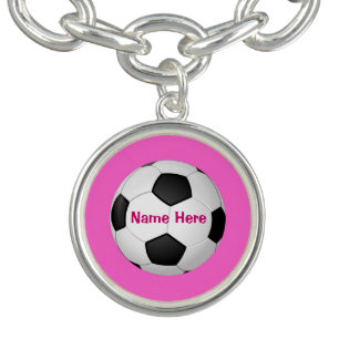Personalized Soccer Charm Bracelet with NAME