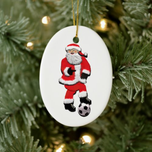 Personalized Soccer Christmas Ceramic Ornament