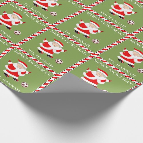 Personalized Soccer Christmas Wrapping Paper