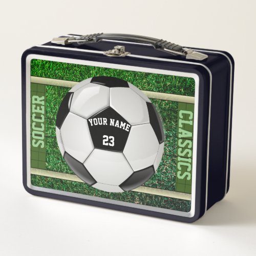 Personalized Soccer Classics Metal Lunchbox