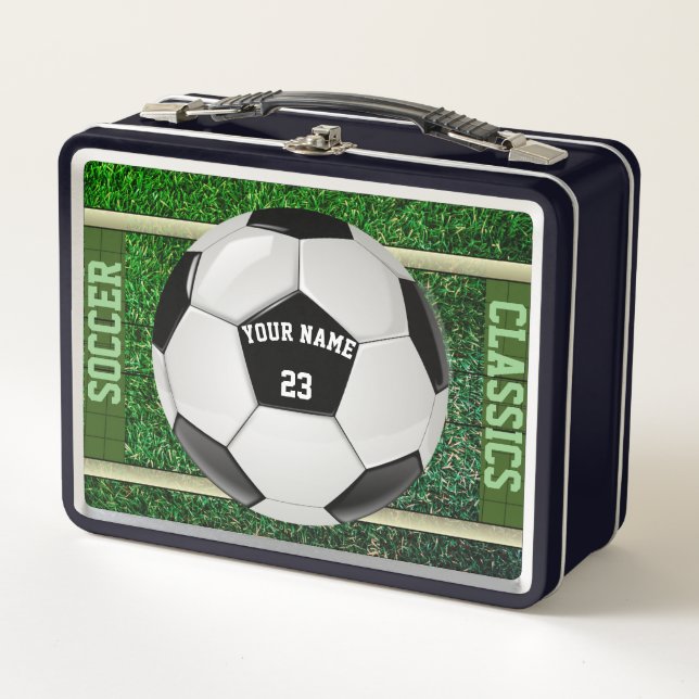 Personalized Soccer Classics Metal Lunchbox (Front)