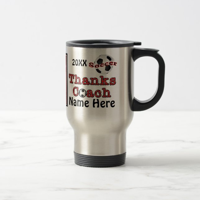 Personalized Soccer Coach Gifts Thank You Travel Mug (Right)