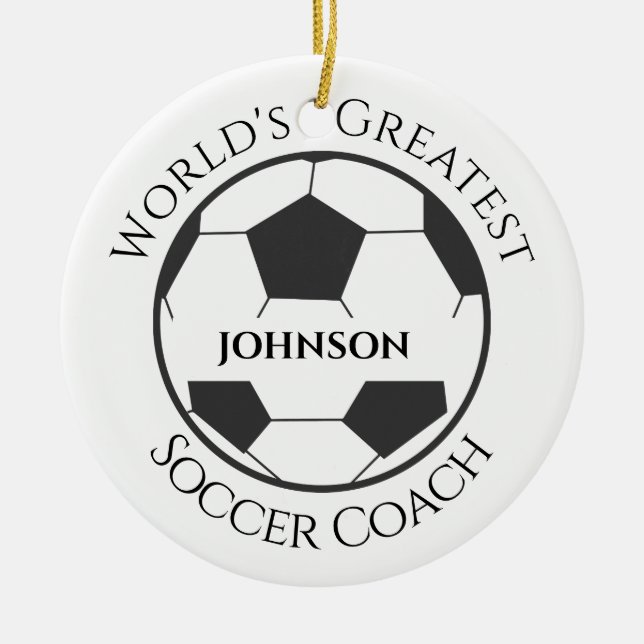 Personalized Soccer Coach  Ornament (Front)