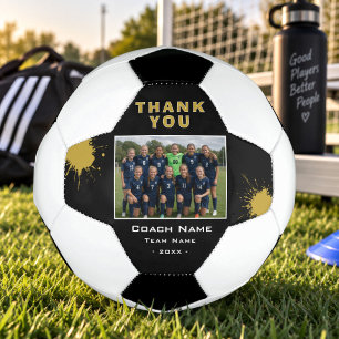 Personalized Soccer Coach Thank You Team Photo Ball
