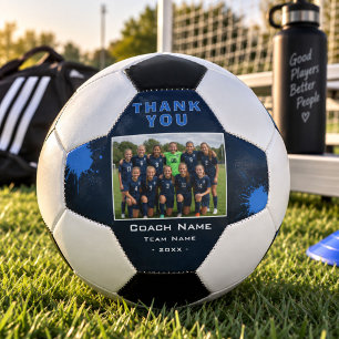Personalized Soccer Coach Thank You Team Photo Ball