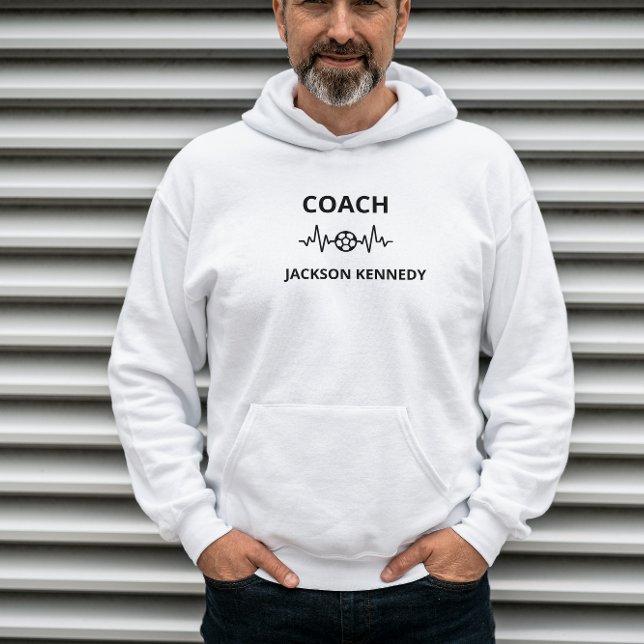 Personalized soccer coach typography custom name hoodie (Creator Uploaded)