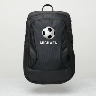 Personalized Soccer Custom Name Black Port Authority® Backpack