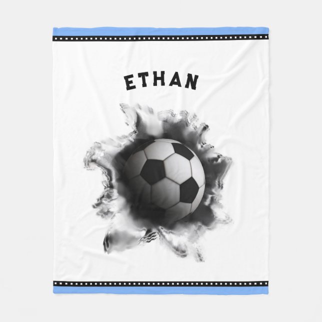 Personalized Soccer Fleece Blanket (Front)