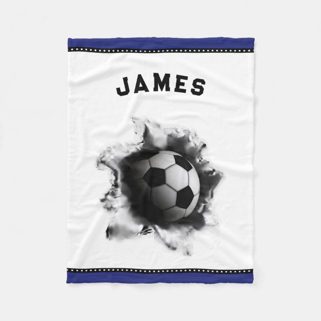 Personalized Soccer Fleece Blanket (Front)