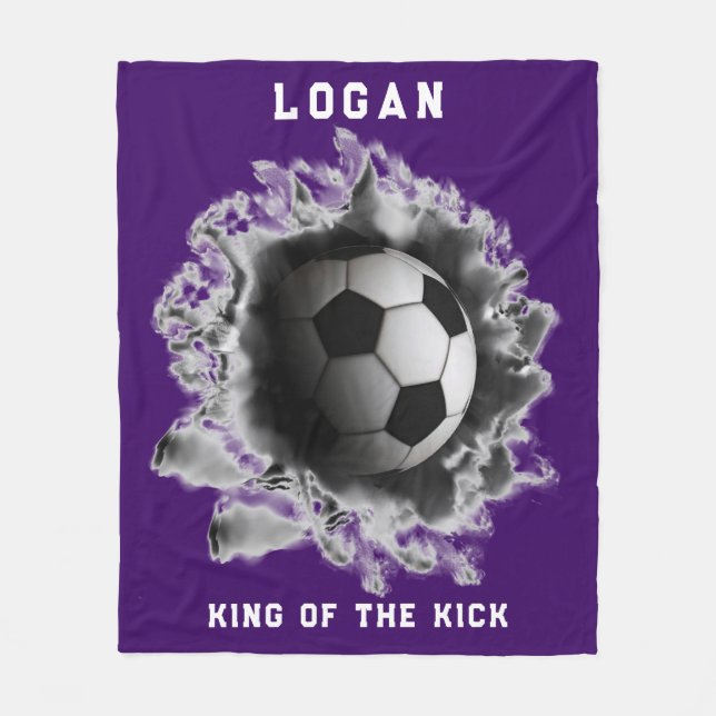 Personalized Soccer Fleece Blanket (Front)