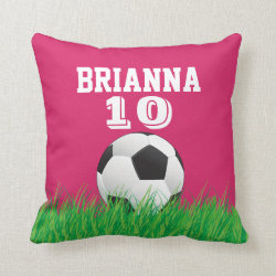 Personalized Soccer Football Ball Pink Pillow