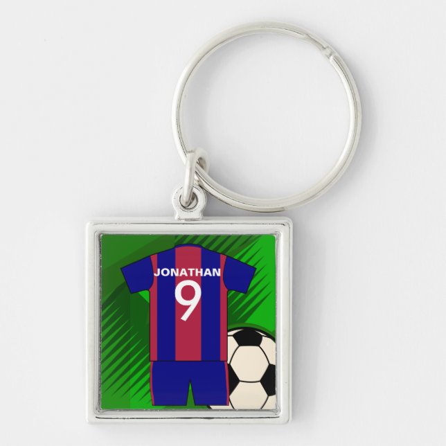Personalized Soccer football Jersey Keychain (Front)